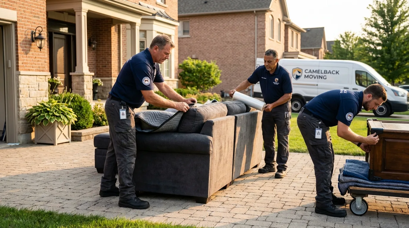 Large estate moving crew wrapping furniture in Beresford, SD